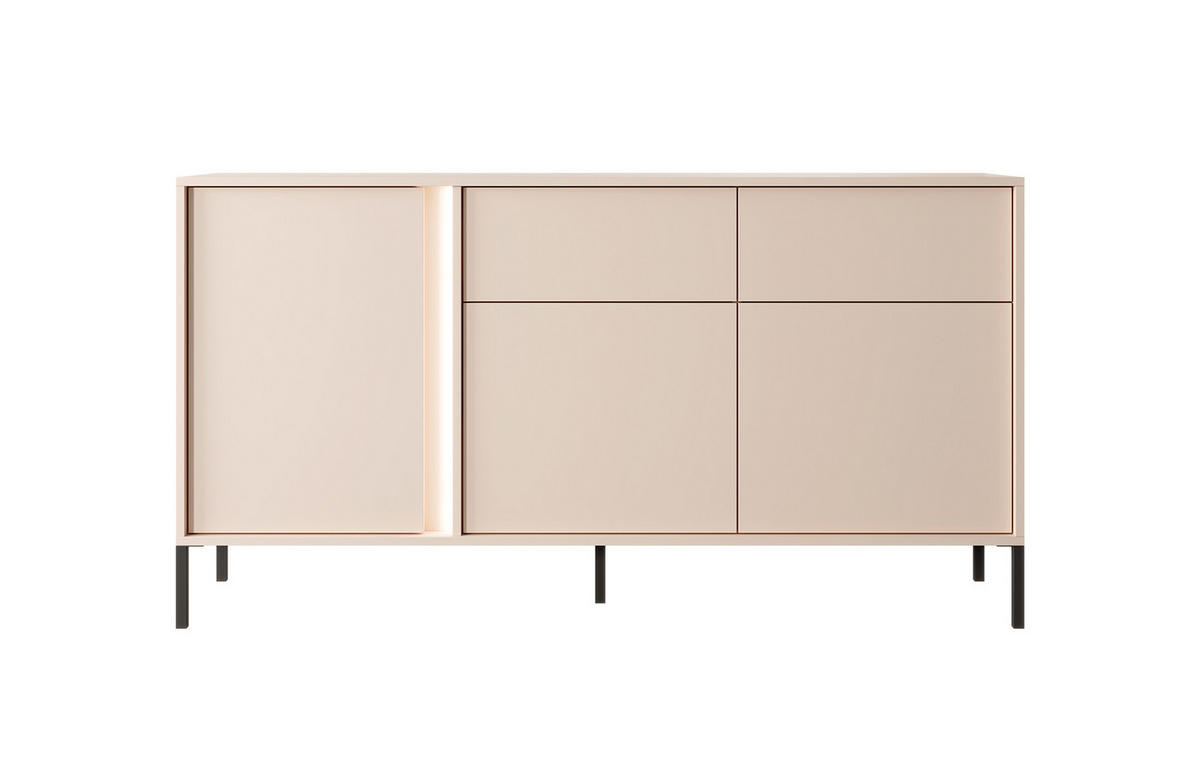KOMMODE Dast beige 153 / 39,5 / 81cm - Beige/Akaziefarben, Holz/Holzwerkstoff (153/81/39.5cm) - Feldmann-Wohnen