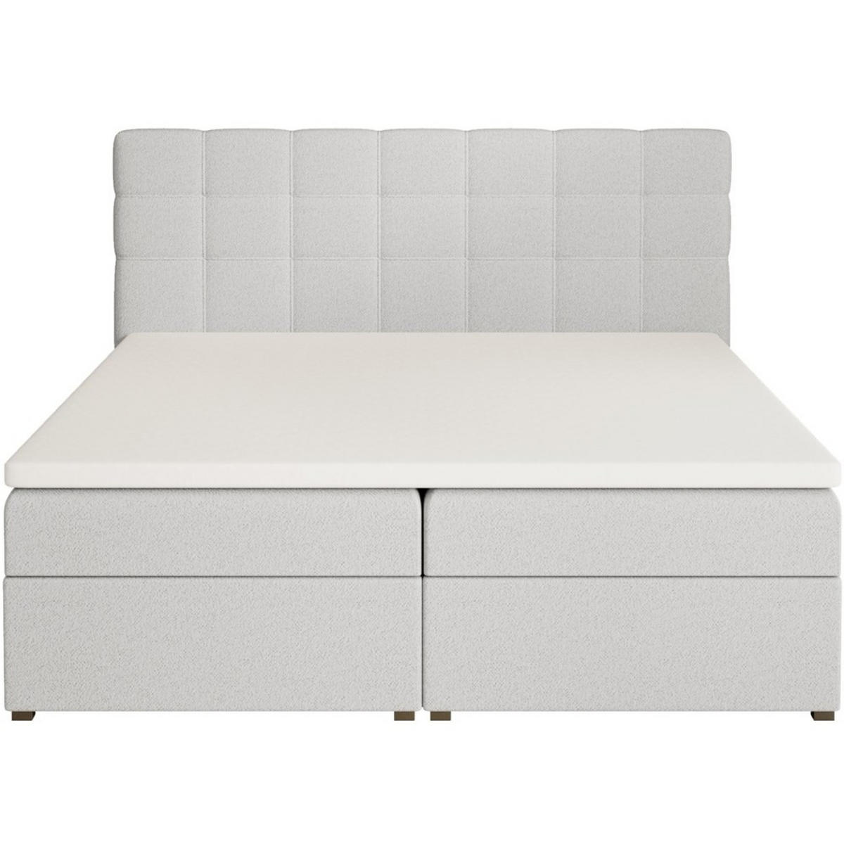 POLSTERBETT Topiq I 164/203/103 hellgrau, Bouclé-Stoff - Hellgrau, Holzwerkstoff (160/200cm) - Beautysofa