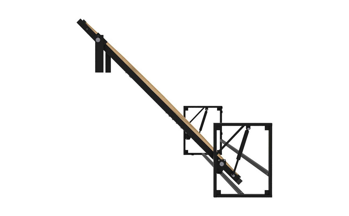 WANDBETT Morphy Classik Modulares SizeFlex- und TypeFlex-System - 200x160 Horizontal - Schwarz, Holz (200/160cm) - WallBedKing