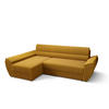 ECKSOFA L REBI L3 Poso 01 Links mit Schlaffunktion, Senfton - Gelb, Textil (251/140cm)