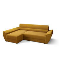 ECKSOFA L REBI L3 Poso 01 Links mit Schlaffunktion, Senfton - Gelb, Textil (251/140cm)