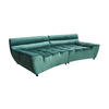 BIG SOFA NERLA Grün Webstoff - Dunkelbraun/Schwarz, Textil (260/78/165cm) - KAWOLA