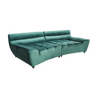 BIG SOFA NERLA Grün Webstoff - Dunkelbraun/Schwarz, Textil (260/78/165cm) - KAWOLA