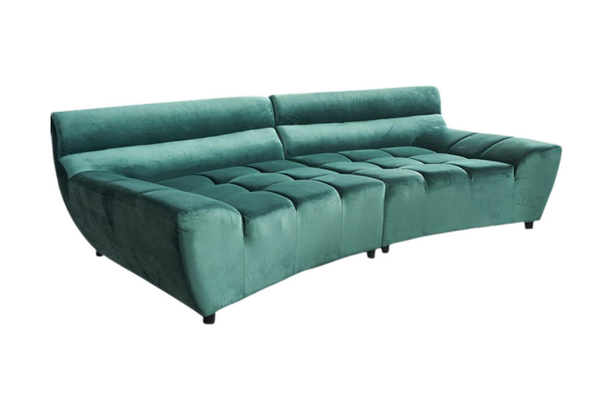 BIG SOFA NERLA Grün Webstoff - Dunkelbraun/Schwarz, Textil (260/78/165cm) - KAWOLA