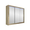 KLEIDERSCHRANK Aston III, mit RGB LED Beleuchtung - Silberfarben/Sonoma Eiche, Holzwerkstoff/Kunststoff (250/215/58cm) - MIRJAN24