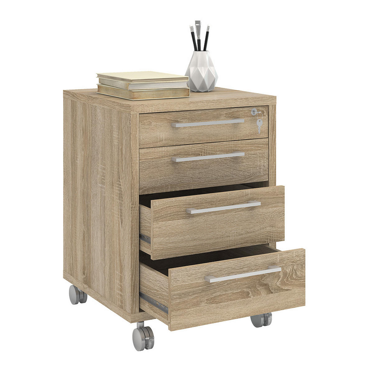 ROLLCONTAINER Eiche Dekor - Eiche Wotan, Holzwerkstoff (48/68/49cm) - ebuy24