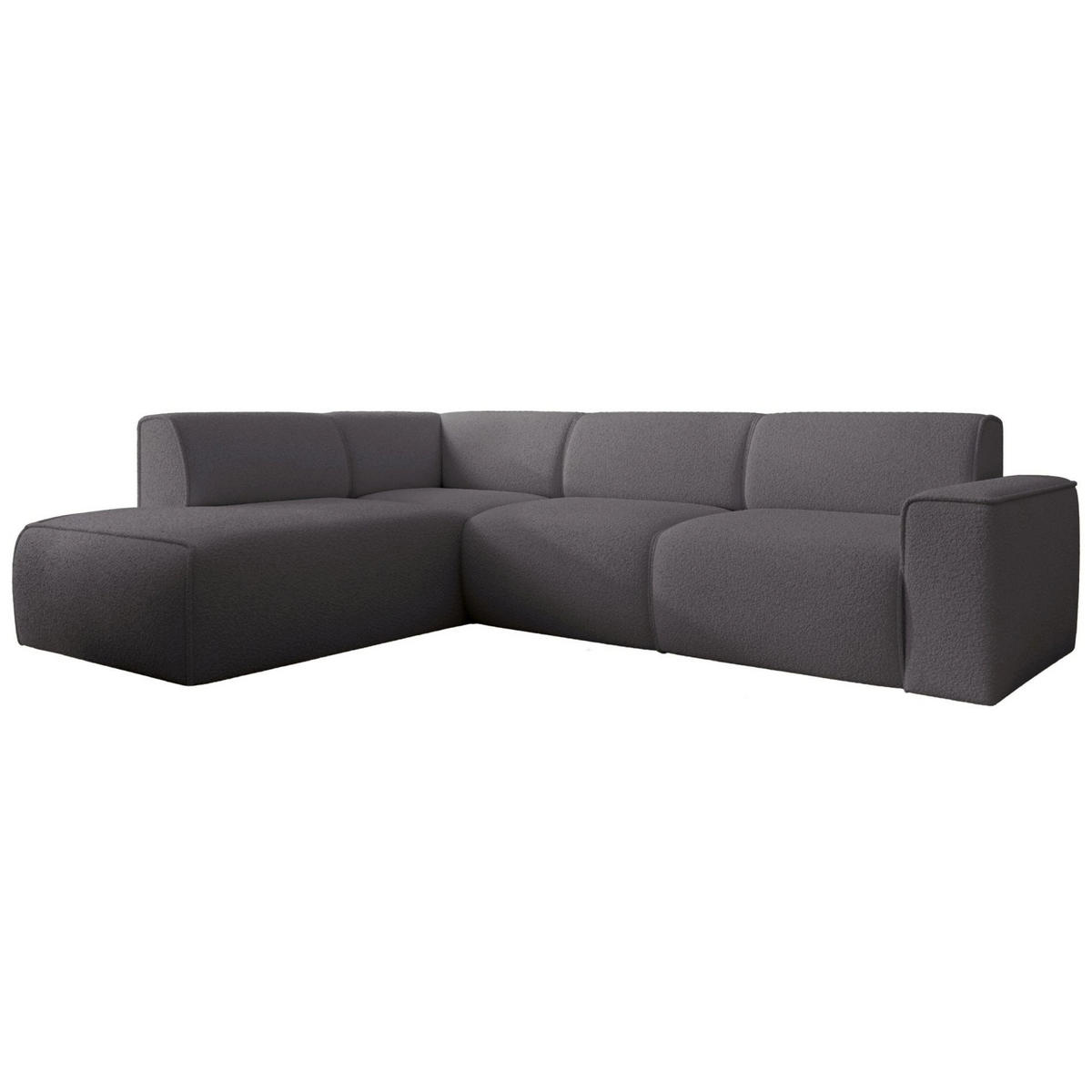 ECKSOFA Bouvi Dunkelgrau links - Dunkelgrau/Schwarz, Kunststoff/Textil (292/220cm) - Selsey