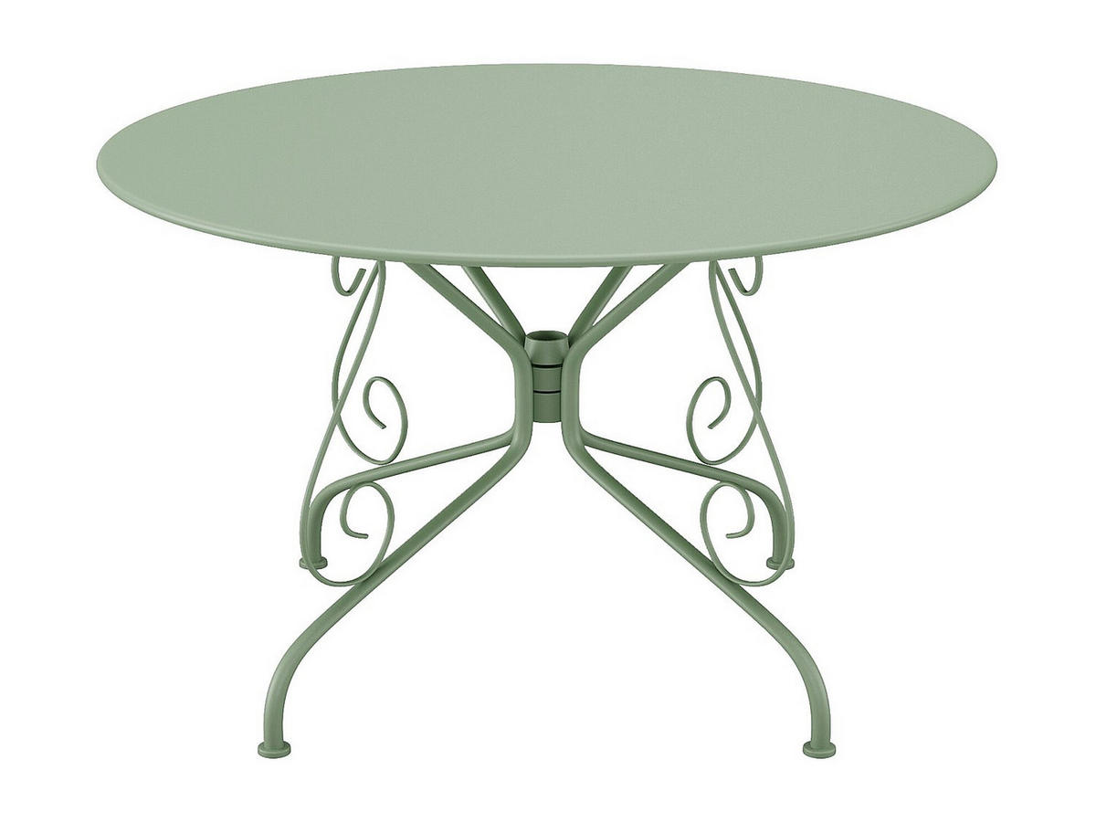 GARTENESSGRUPPE im Set - 4 -Sitzer - Stahl - mandelgrün - GUERMANTES - Grün, Metall - Vente-Unique