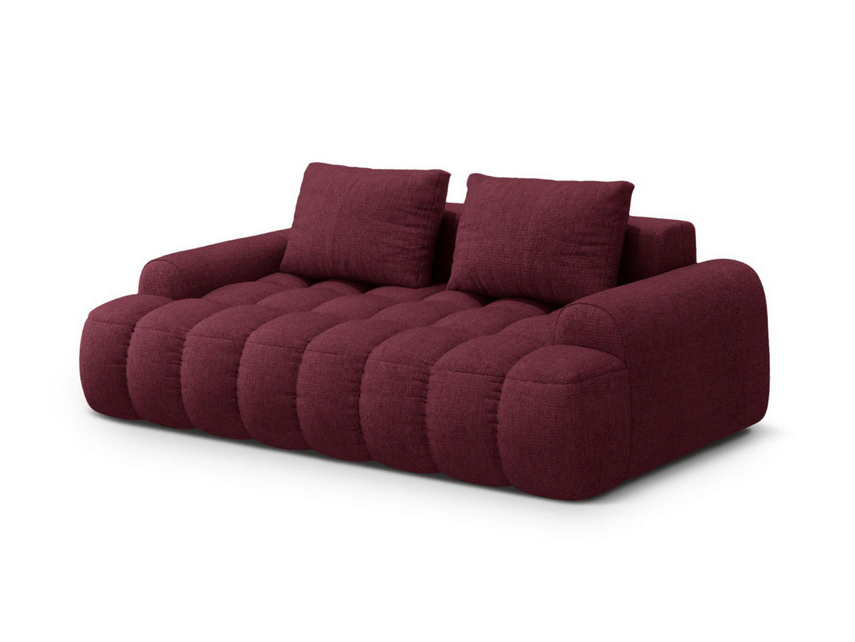SOFA Linz aus strukturiertem Stoff burgundfarben 3 Sitzplätze - Bordeaux, Textil (100/84/200cm) - Cosmopolitan Design