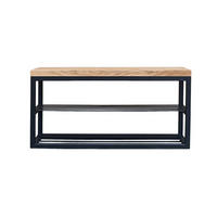 EICHENBANK mit Regal Sitz im Loft Stil für Flur HUGON III - Eichefarben, Holz (100/50/30cm) - Rawood Furniture