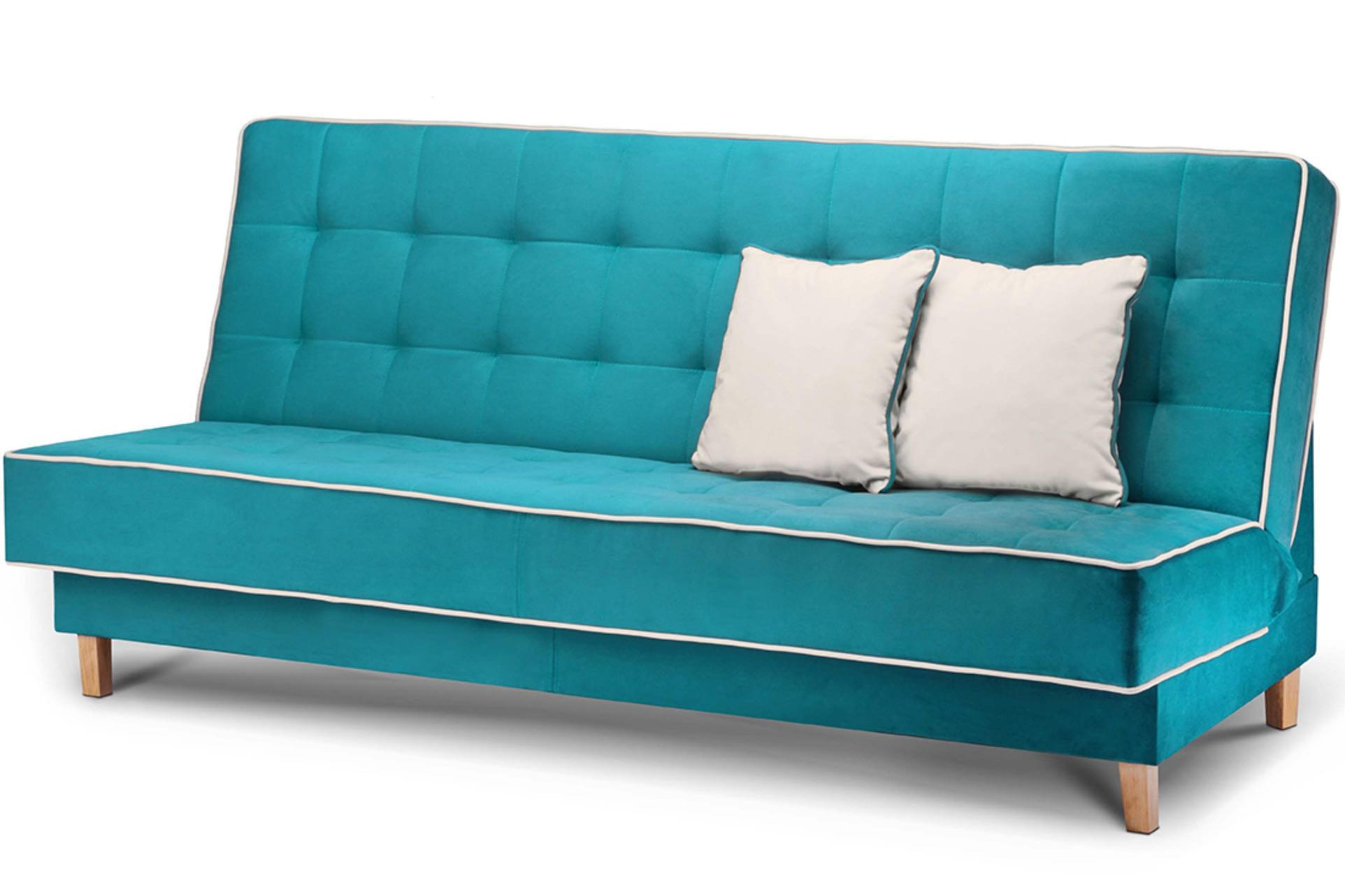 3-SITZER-SCHLAFSOFA DOZER Velours, türkis/ecru - Türkis/Ecru, Textil (197/94/93cm) - KONSIMO®