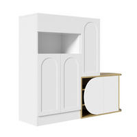 SCHUHSCHRANK DE-37953 mit Sitzbank und 5 Türen Weiß - Weiß, Holzwerkstoff (130/110.5/35cm) - ComfortXL