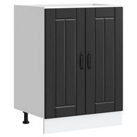 SPÜLENUNTERSCHRANK Lucca Schwarz Holzwerkstoff - Schwarz, Holzwerkstoff (46/81.5/60cm) - vidaXL