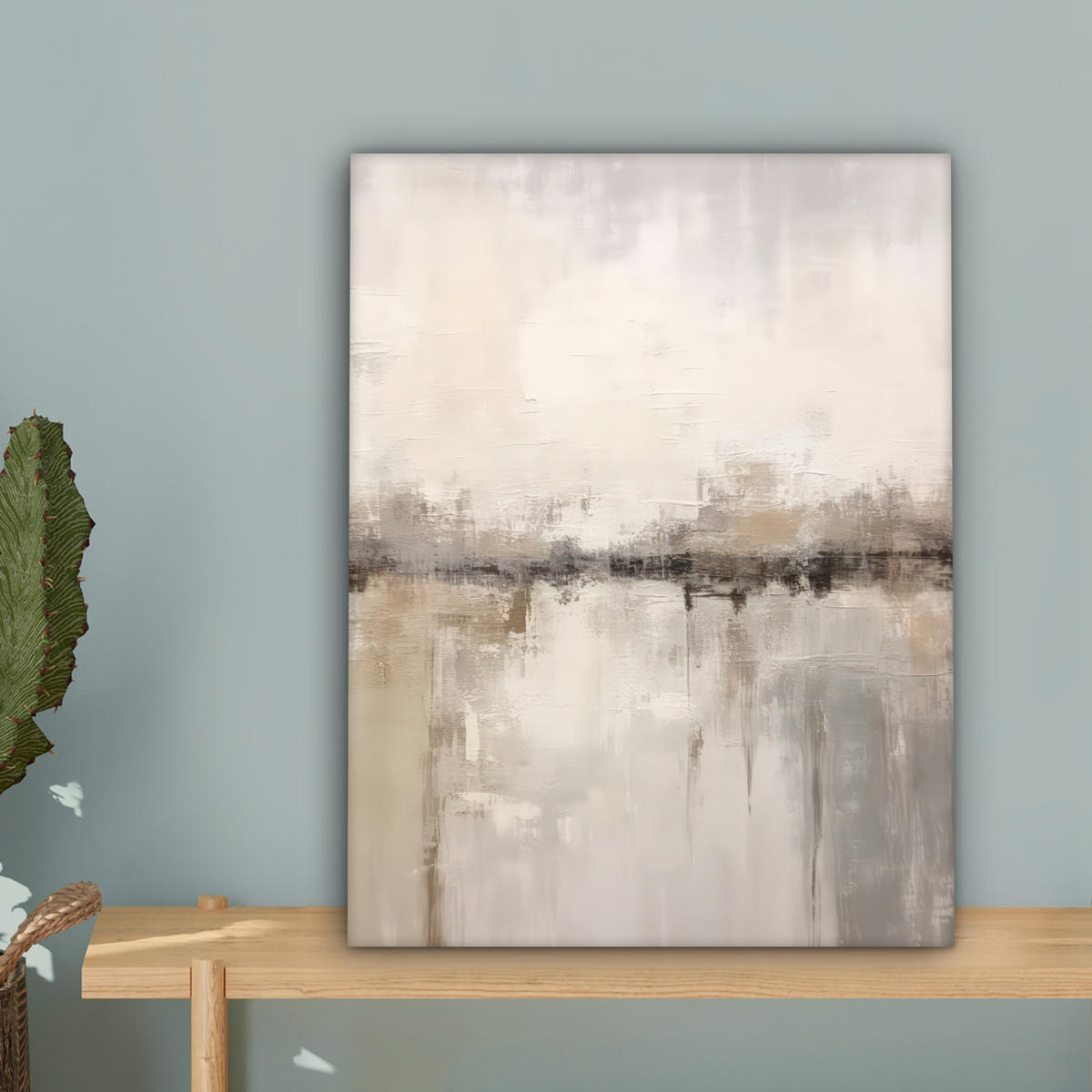 LEINWANDBILD Moderne Kunst - Abstrakt - Beige 30x40 cm - Beige, Textil (30/40cm) - MuchoWow