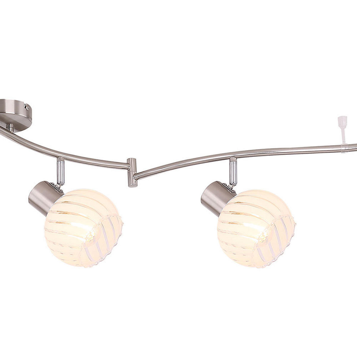 DECKENLEUCHTE Silber Matt Gemustert - Silberfarben, Glas (180/26/20cm) - Globo Lighting