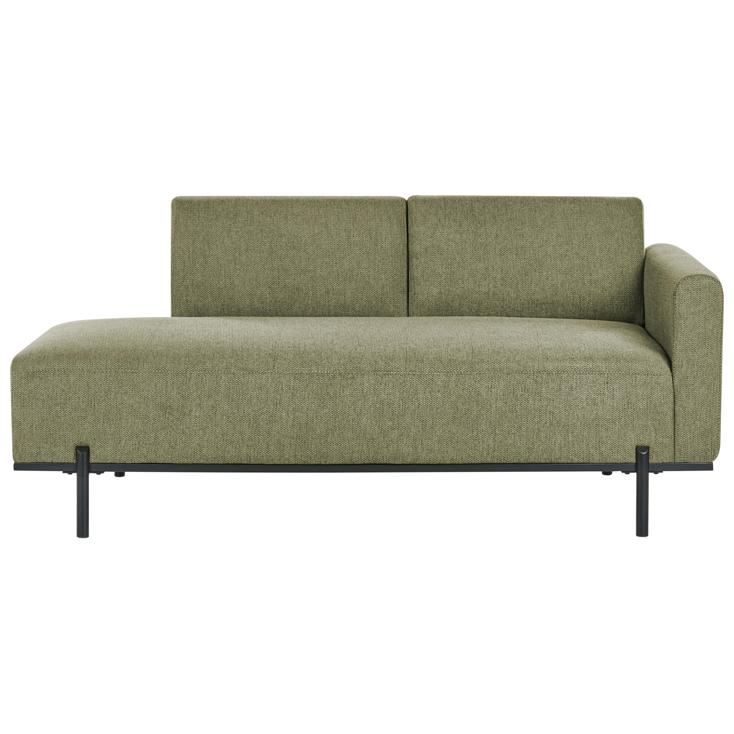 CHAISELONGUE Kunstleinen Grün Savasse - Schwarz/Grün, Textil (170/78/85cm) - Beliani