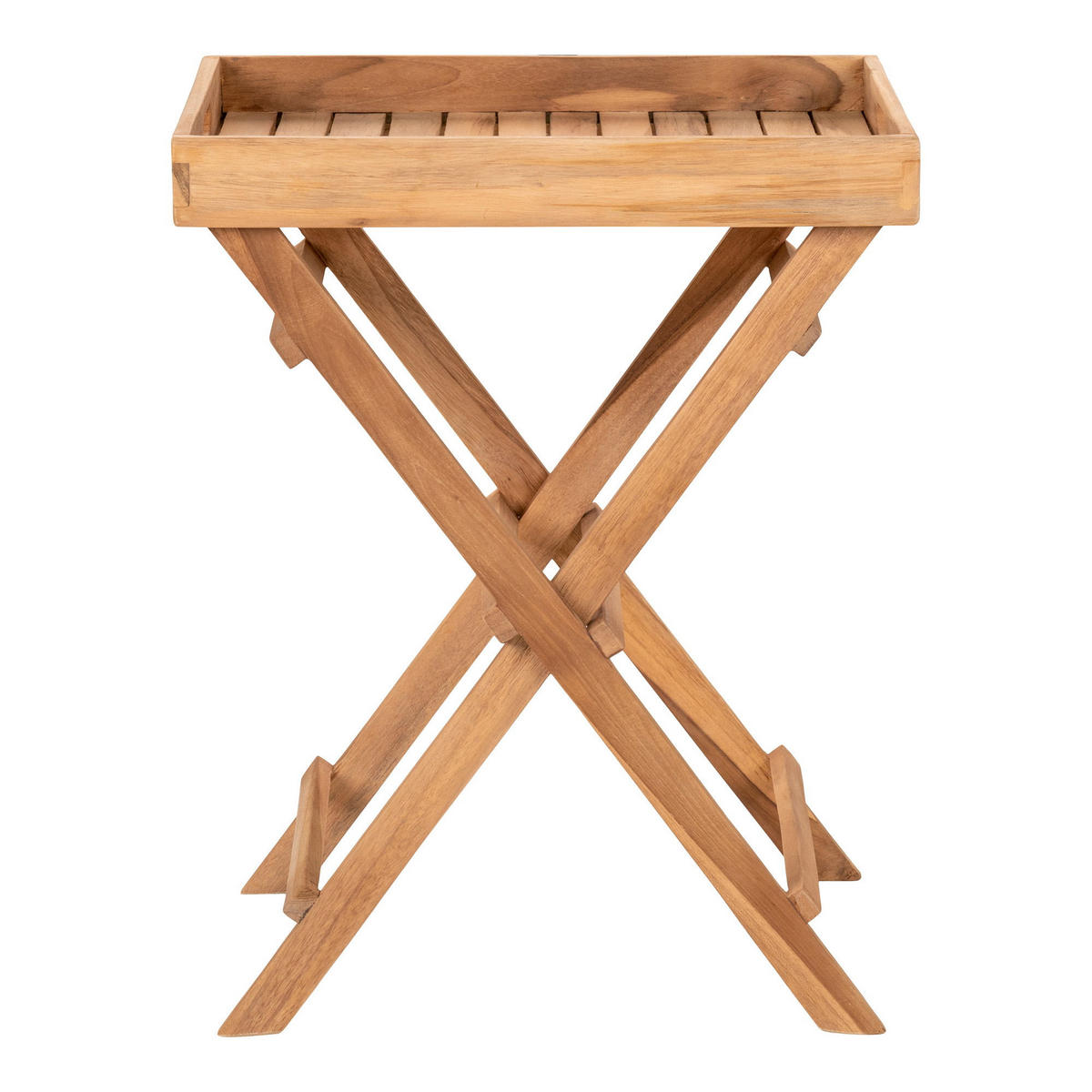BEISTELLTISCH Ronda Tablett - Teakfarben, Holz (39/39/49.5cm) - tinkaro