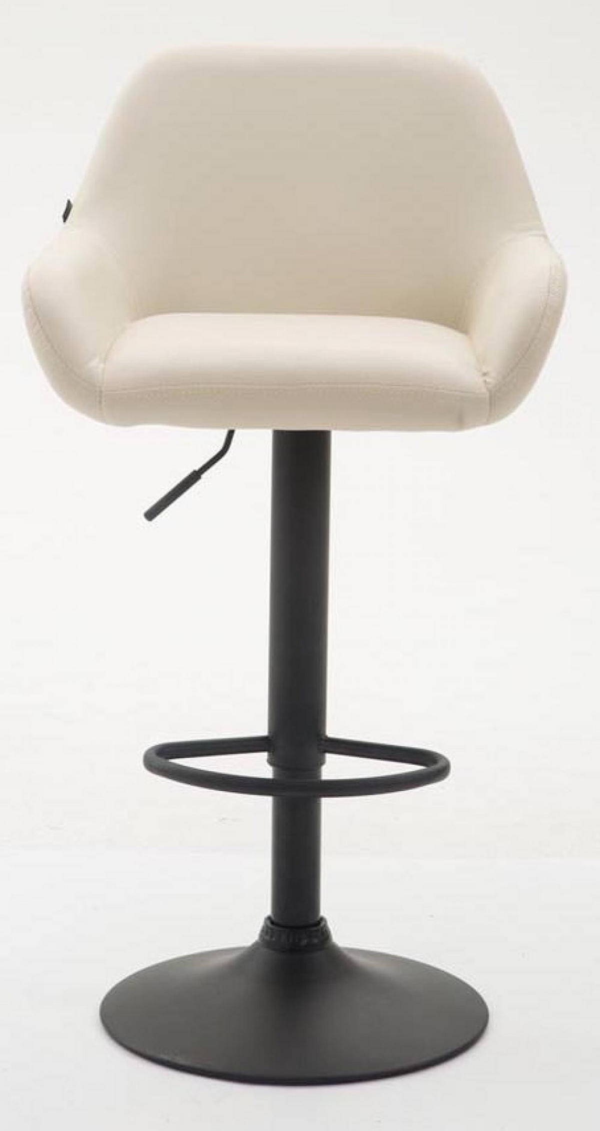 BARHOCKER 2er Set Lederlook creme - Creme/Schwarz, Textil/Metall (51/89/52cm) - CLP
