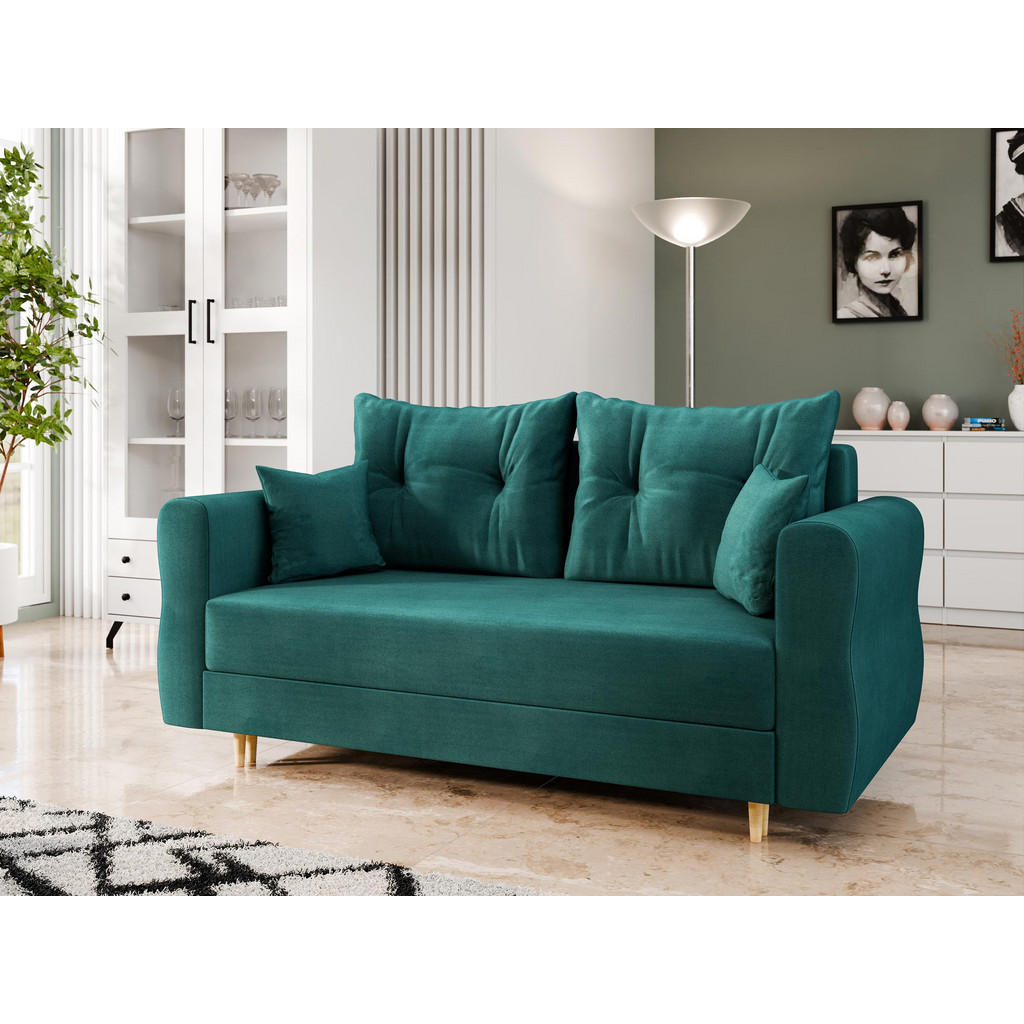 Thumbnail - Mirjan24 Schlafsofa, Türkis, Textil, 2-Sitzer, Rechteckig, 167x85x77 cm, Wohnzimmer, Sofas & Couches, Schlafsofas