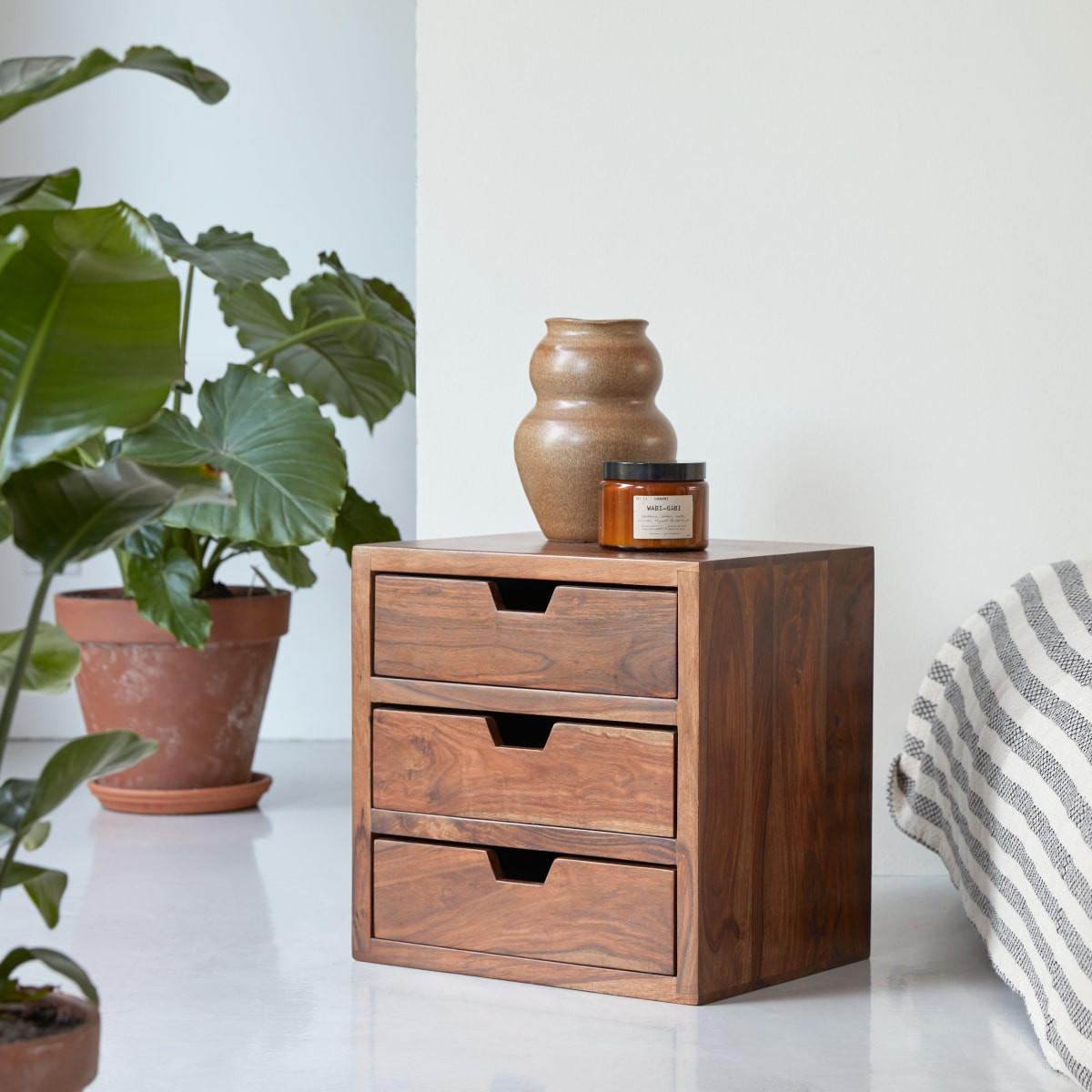 NACHTTISCH Kwarto Braun aus Palisander - Braun, Holz (42/42/32cm) - Tikamoon