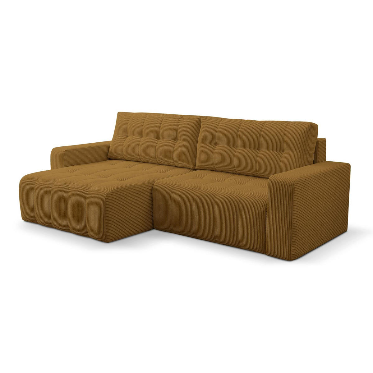 ECKSOFA Maillo Senfgelb Cord - Gelb/Schwarz, Kunststoff/Textil (245/143cm) - Selsey