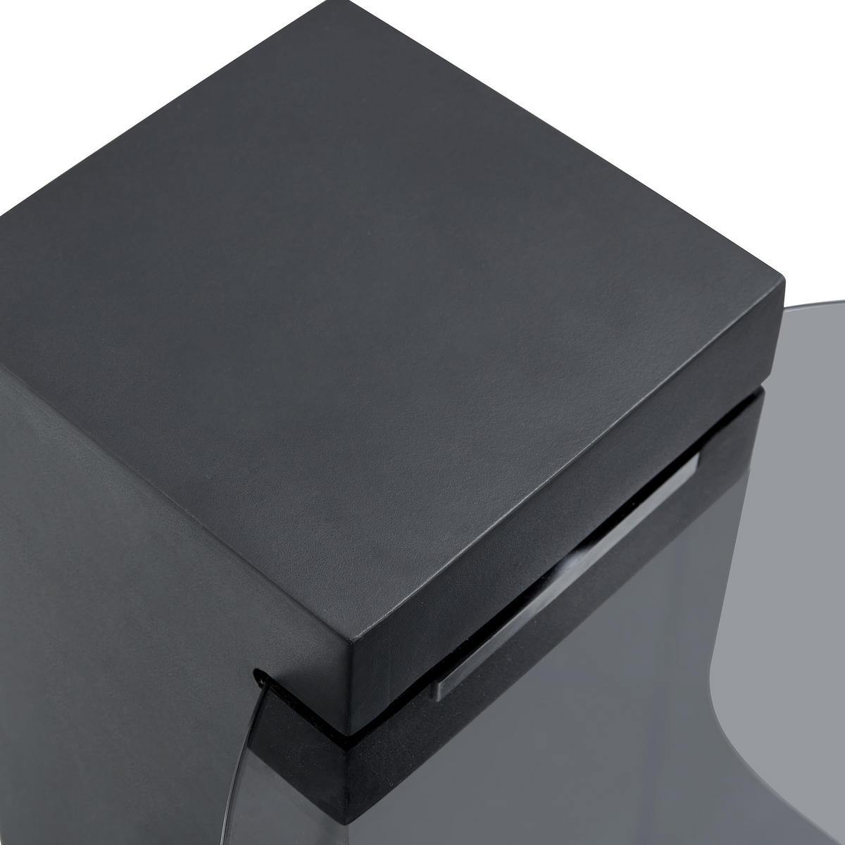 COUCHTISCH in Schwarz und Weiß 2er-Set Couchtisch-Kombination mit Glasplatte für Wohnzimmer, B44/T62/H44 cm, Ø61/H30 cm - Schwarz/Weiß, Glas/Holzwerkstoff (61/61/30cm) - STILVORA