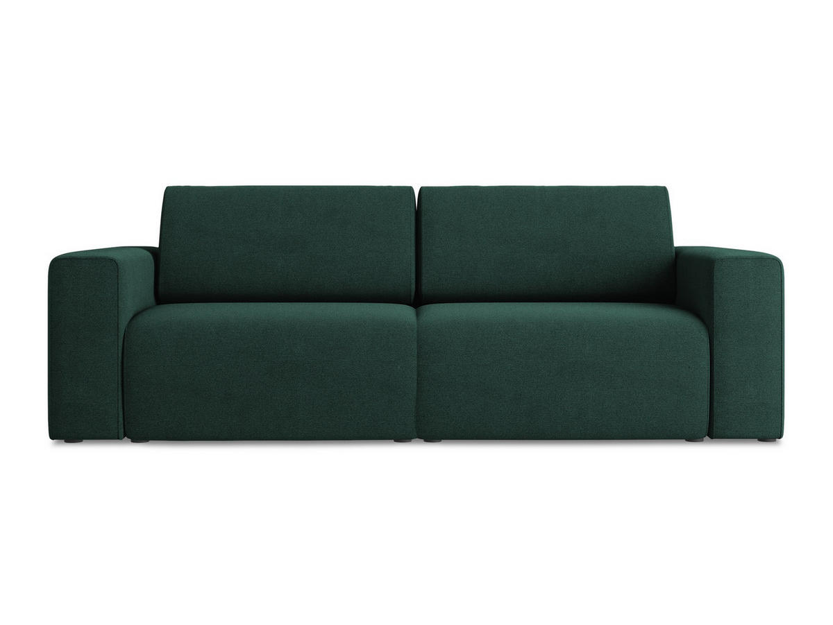 3-SITZER SOFA Strukturstoff Stoff Grün - Dunkelgrün/Schwarz, Kunststoff/Textil (224/80/103cm) - Makamii