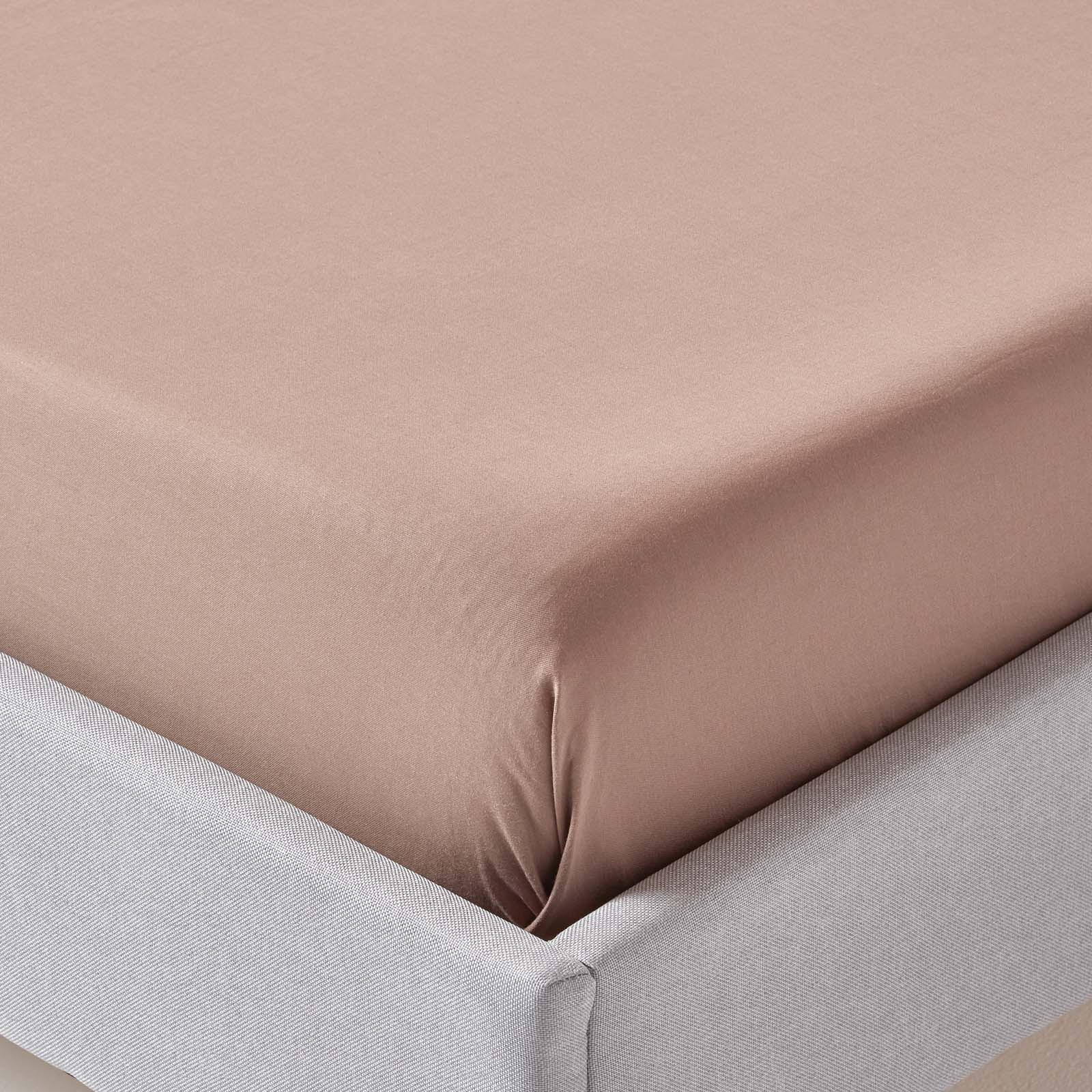 Thumbnail - Homescapes Satin-Bettlaken, Braun, Textil, Rechteckig, 230x255 cm, Oeko-Tex®, Schlaftextilien, Bettwäsche, Bettlaken