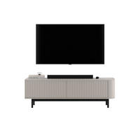 TV komoda Aurora mat kašmir 140 cm s crnim metalnim okvirom - boje kašmira/crna, drvni materijal/metal (140/44/35cm) - Meble Lindner