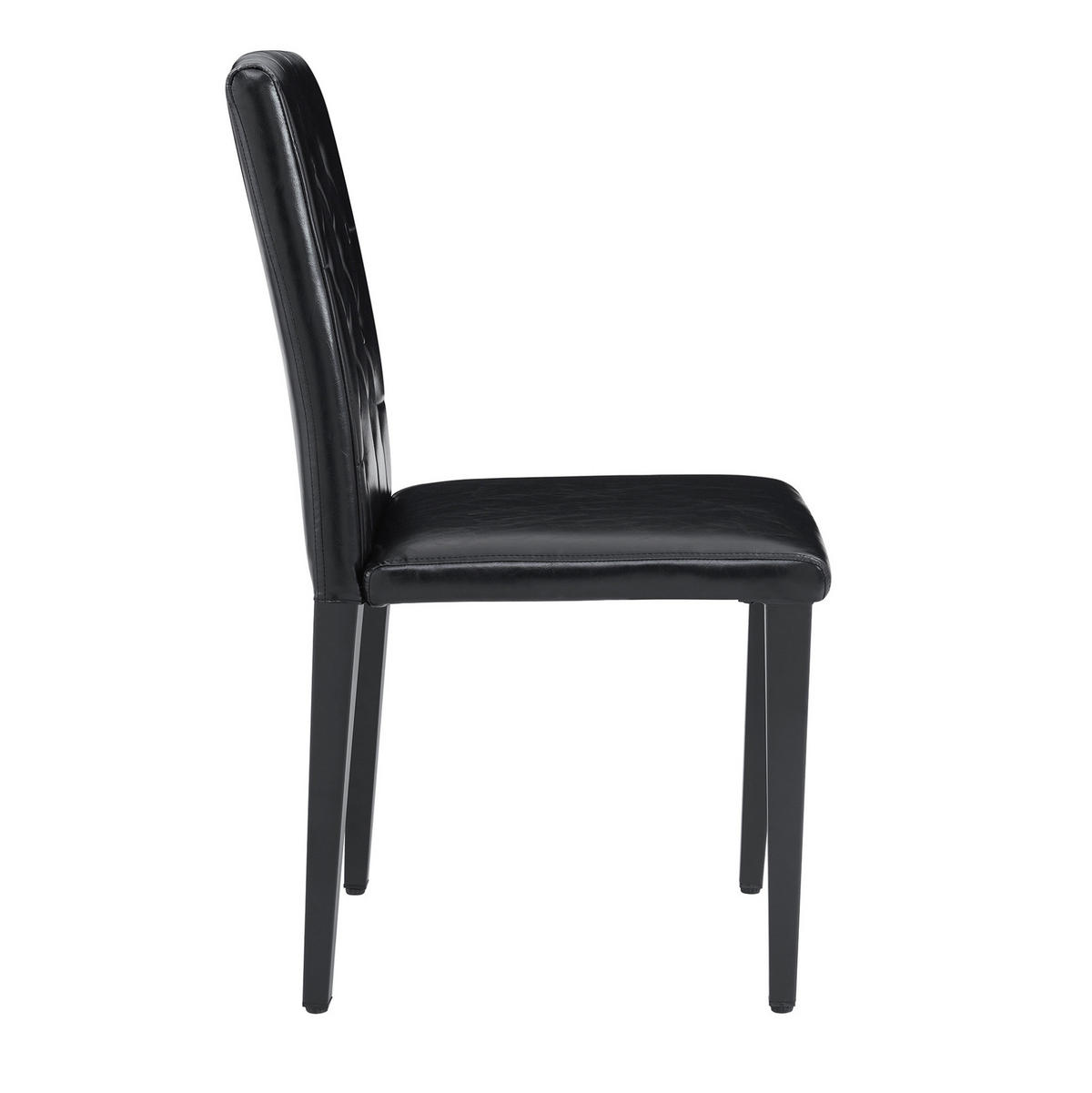 ESSZIMMERSTUHL 4er-Set mit Rautensteppung Schwarz PU Metall - Schwarz, Metall (46/89/42.1cm) - Meubliv