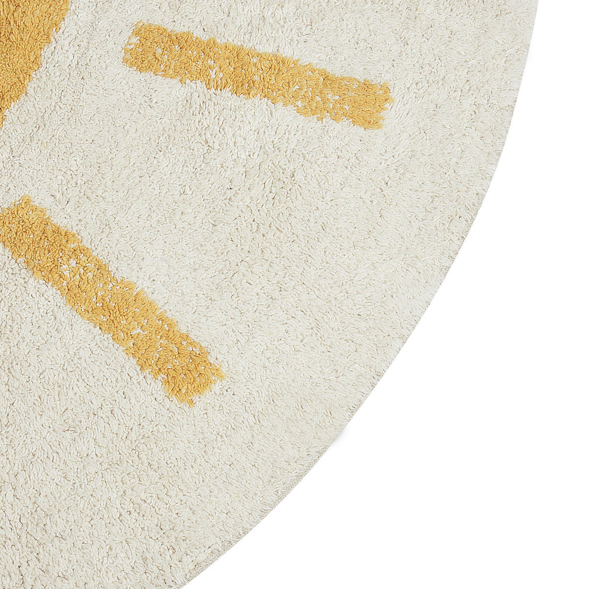 KURZFLOR-TEPPICH Beige 140 cm Baiker - Beige/Gelb, Textil (140/140cm) - Beliani