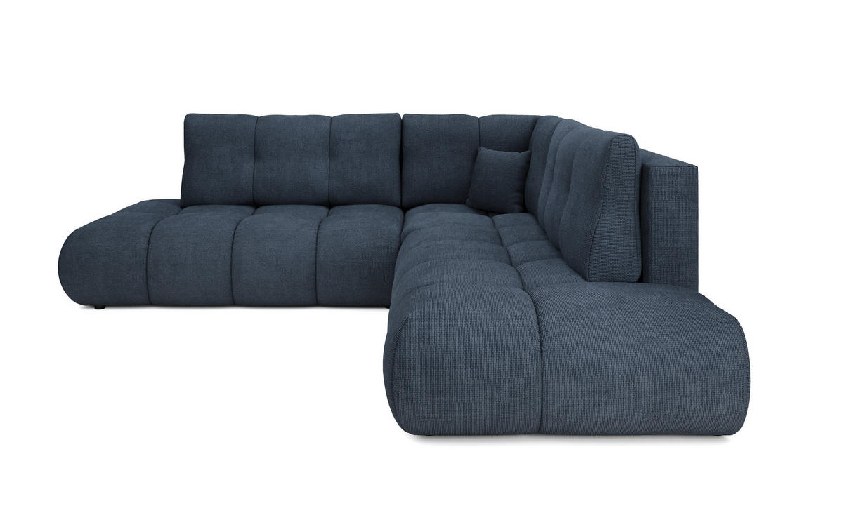 ECKSOFA DUCA II L-S Dunkelblau Chenille mit Schlaffunktion - Dunkelblau, Holz (266.5/266.5cm) - MASSENO