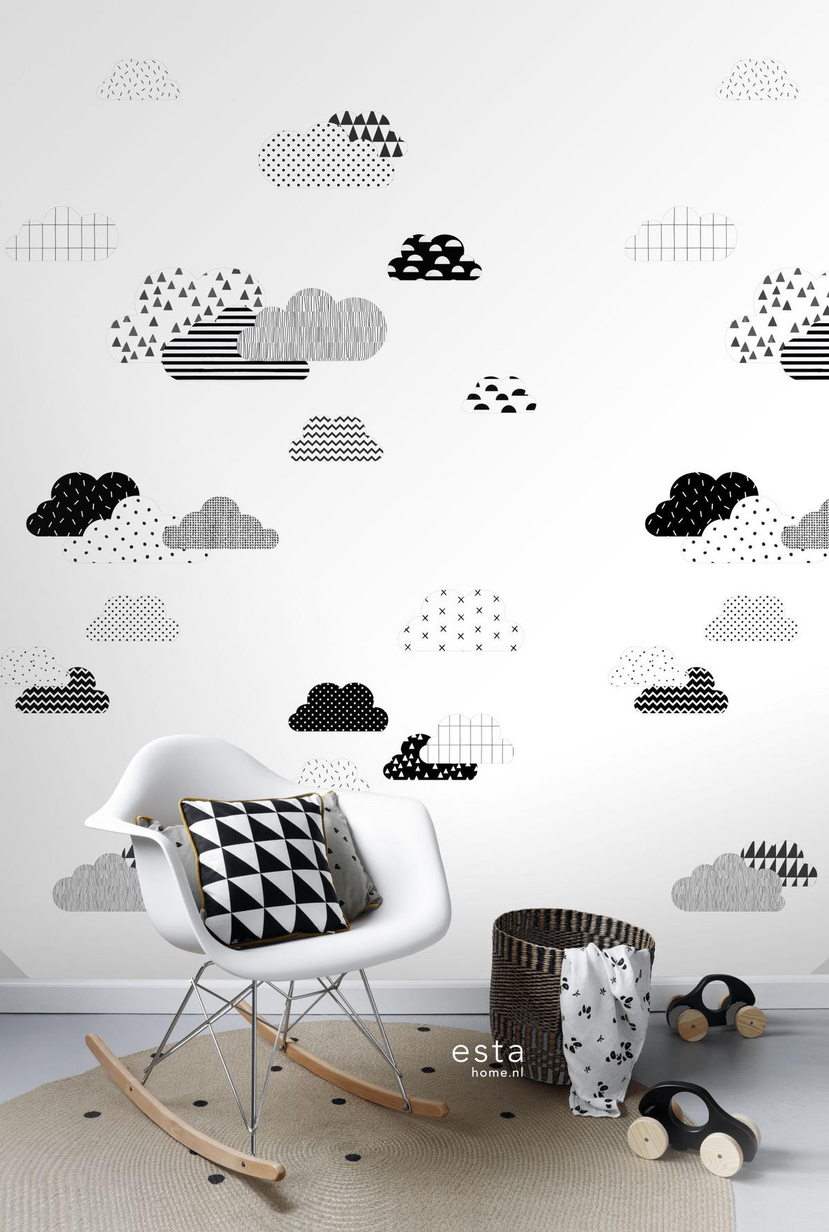 FOTOTAPETE Wolken 150 x 279 cm - Schwarz, Papier (150/279cm) - ESTAhome