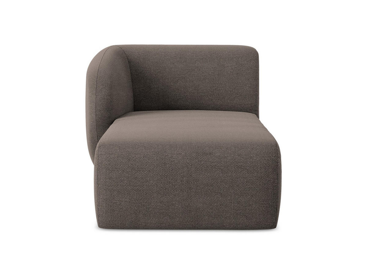 SOFAELEMENT Links Bouclé Stoff Braun - Schwarz/Mokka, Holzwerkstoff/Kunststoff (91/75/166cm) - Makamii