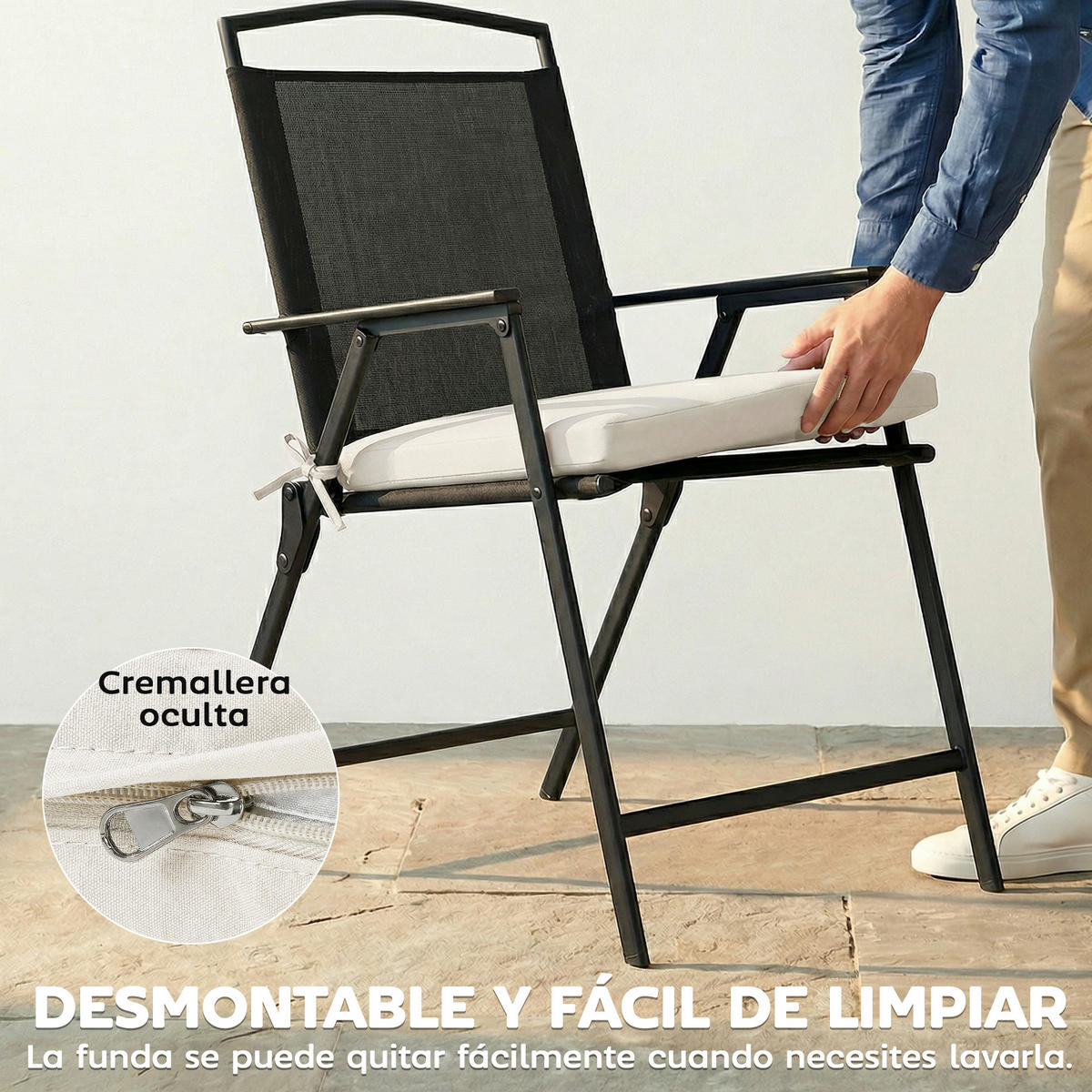SESSELAUFLAGEN Creme 6 Stück - Beige, Kunststoff (42/7/46cm) - GiPP