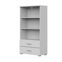 BÜCHERREGAL FAUSKE REG2-2S Schubladen Weiß - Weiß, Holzwerkstoff/Kunststoff (69/130/34cm) - Komodee