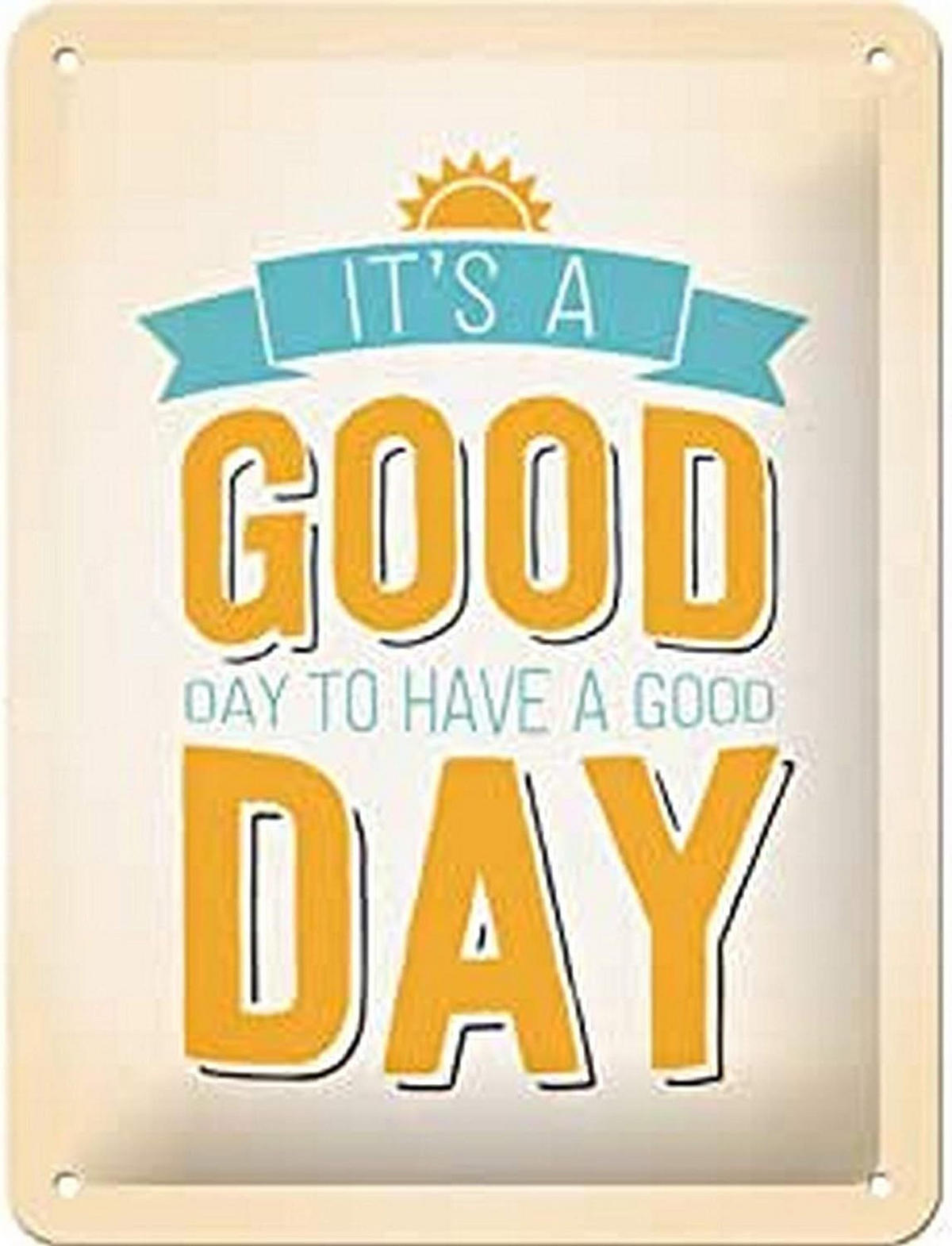 BLECHSCHILD 15/20 cm It`s a Good Day - Multicolor, Metall (15/20/0.5cm) - Nostalgic-Art