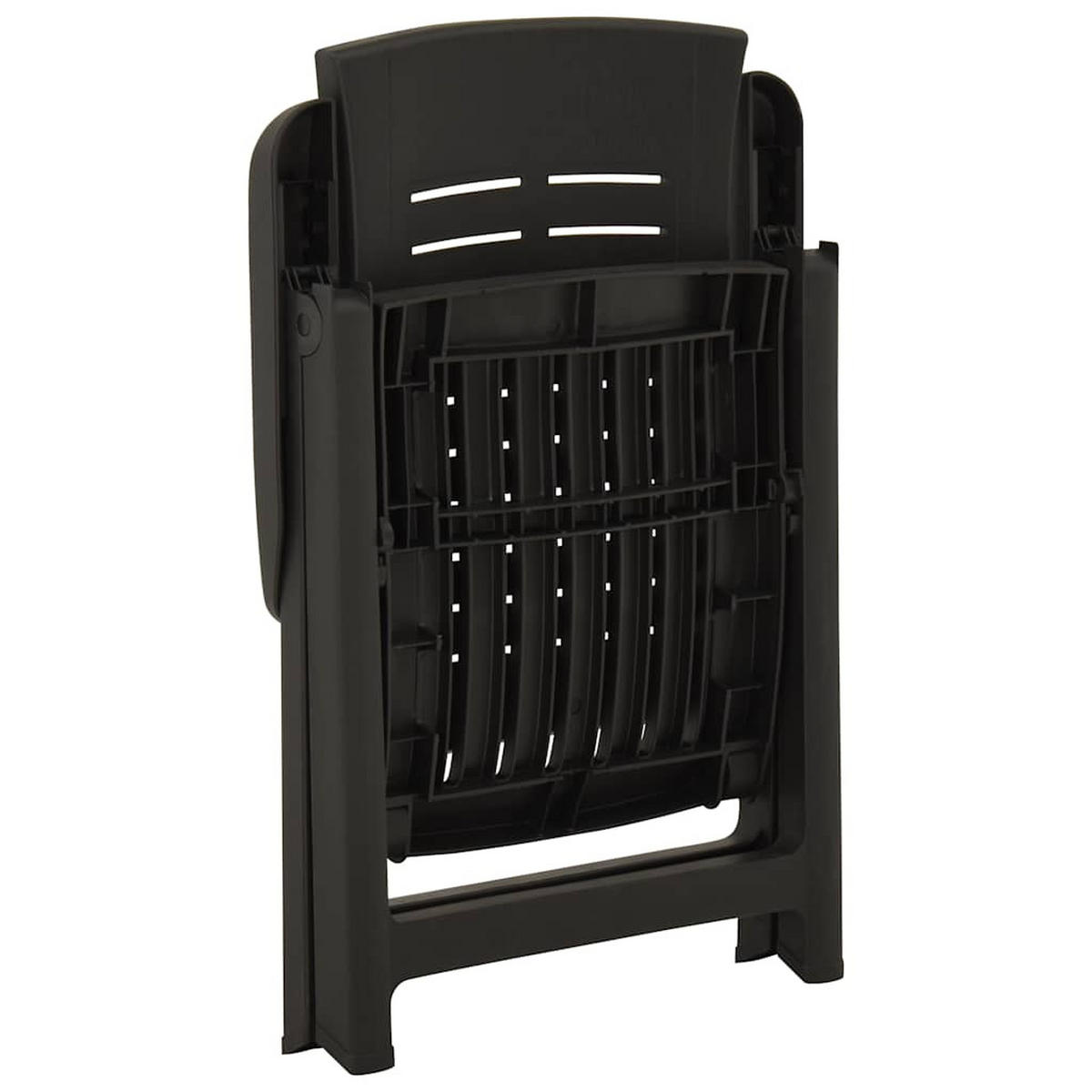 VERSTELLBARE Gartenstühle 2er set Kunststoff Anthrazit - Anthrazit, Kunststoff (67/106/59cm) - vidaXL