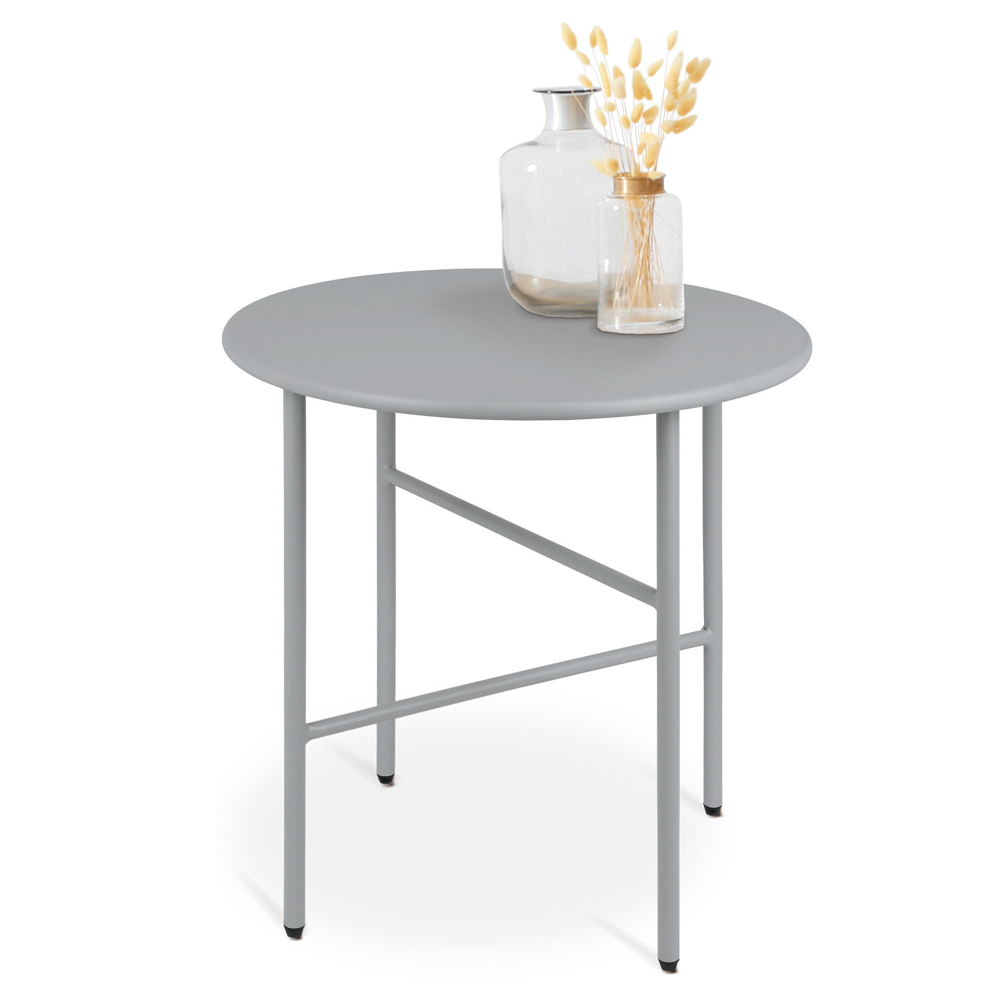 BEISTELLTISCH Finn Ø 44/46 cm Grau - Grau, Metall (44/44/46cm) - BoMoe