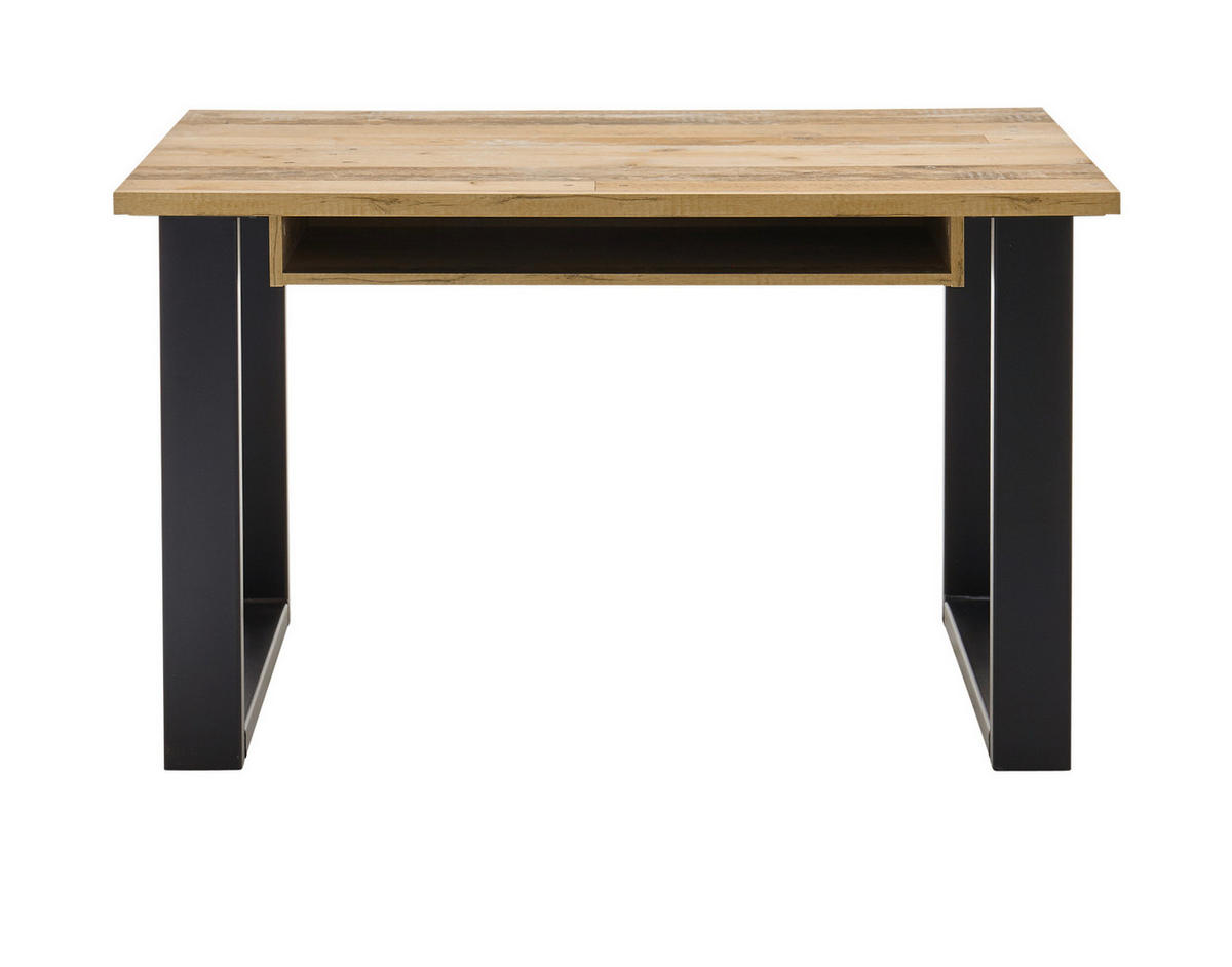 SCHREIBTISCH Used Wood hell, anthrazit, Laptoptisch für Homeoffice und Büro 125 x 60 cm - Eichefarben/Anthrazit, Holzwerkstoff/Metall (125/60/76cm) - Furn.Design