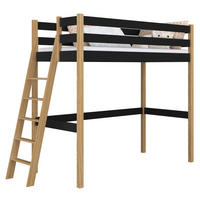 HOCHBETT N02 Schwarz / Eiche Natur 90/200 - Schwarz/Eiche Artisan, Naturmaterialien/Holz (90/200cm) - N-Wood