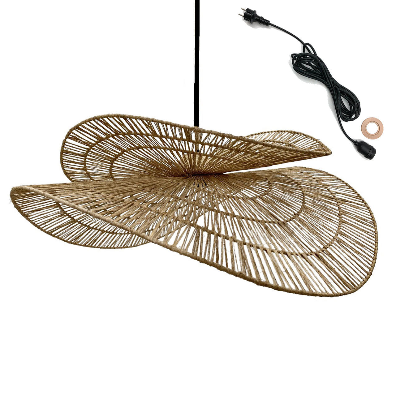 HÄNGELEUCHTE SOLARA beige - Beige, Naturmaterialien (80/76/21cm) - Lumisky