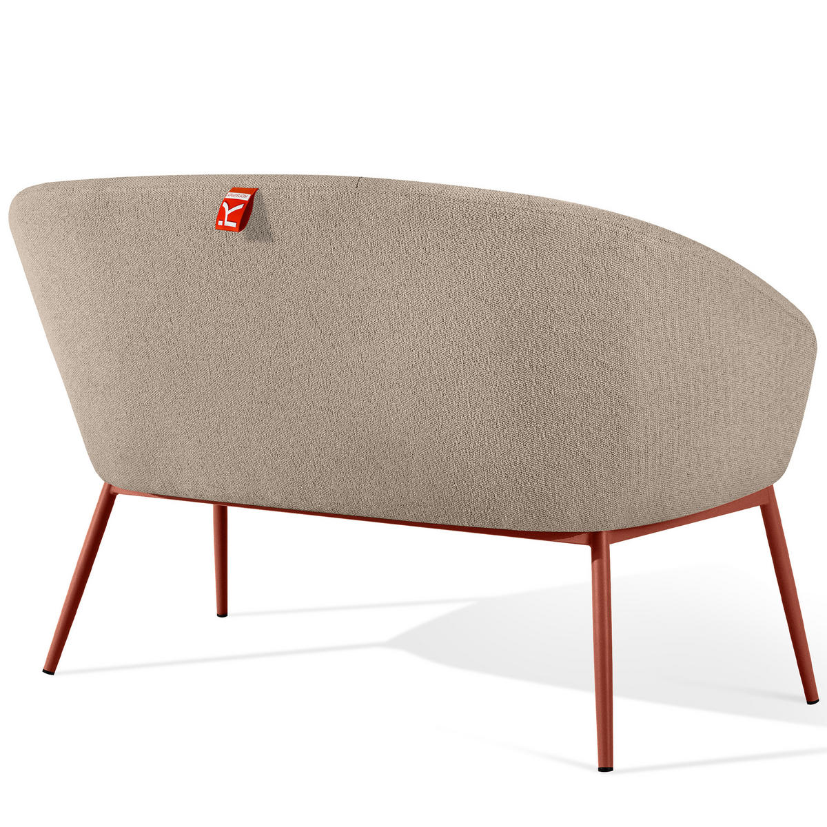 GARTENMÖBELSET SOLIS Gartenlounge-Set, hellbraun/rot - Hellbraun, Textil/Metall - KONSIMO®