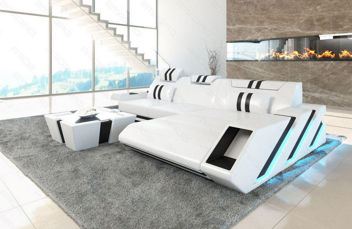 ECKSOFA Apollonia L - Weiß, Leder (190/295cm) - Sofa Dreams