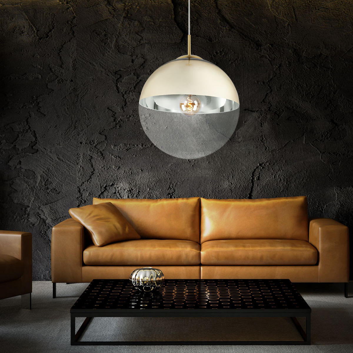 LED HÄNGELEUCHTE Metall Gold - Goldfarben, Glas (30/30/120cm) - Globo Lighting