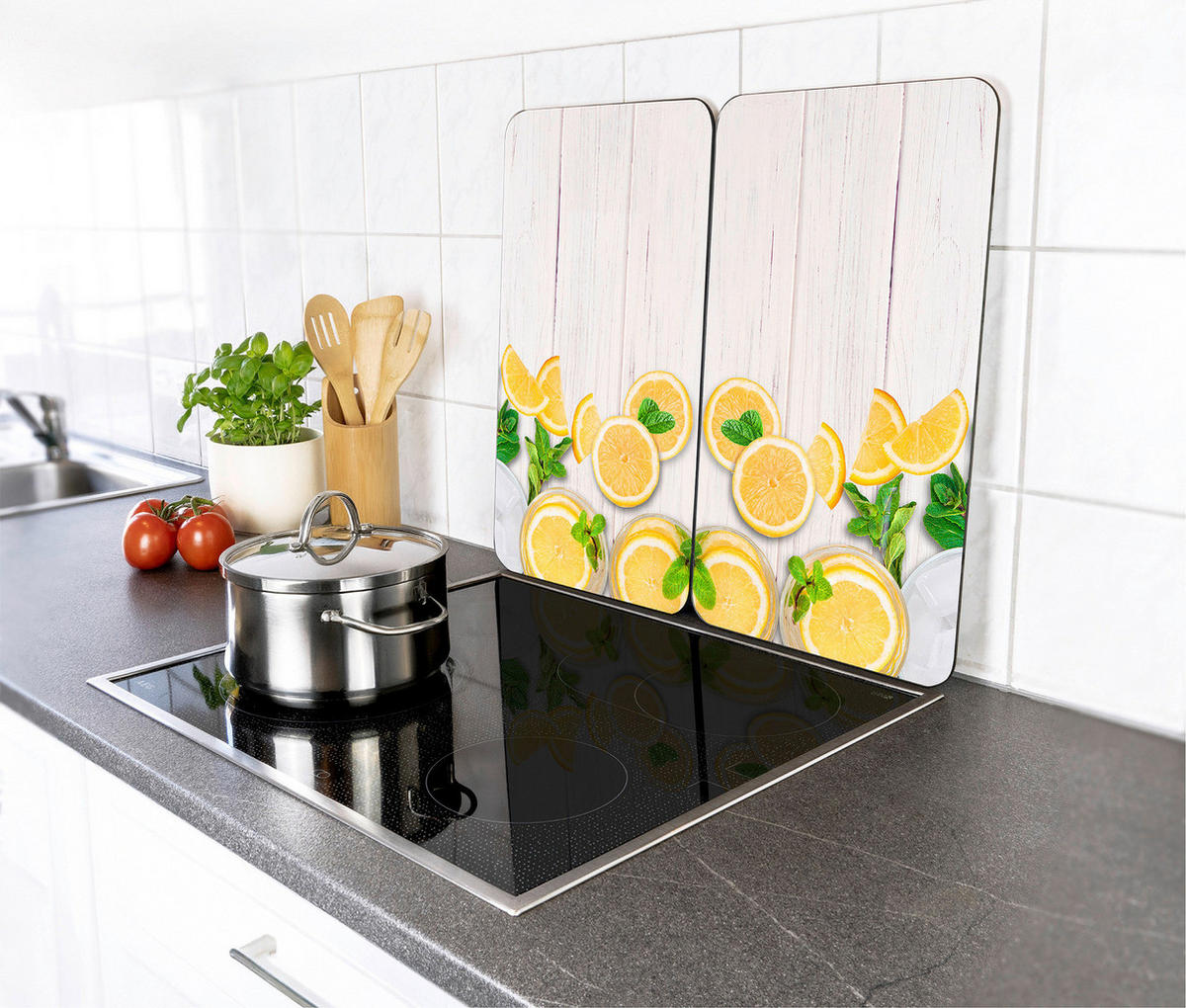 HERDABDECKPLATTEN aus Glas 52/30 cm - Multicolor, Glas (30/52cm) - Wenko