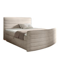 BOXBETT 120 x 200 cm mit Bonell-Federkernmatratze H3 - Beige - CLEO - Beige, Textil (120/200cm) - AN-Moebel 4u