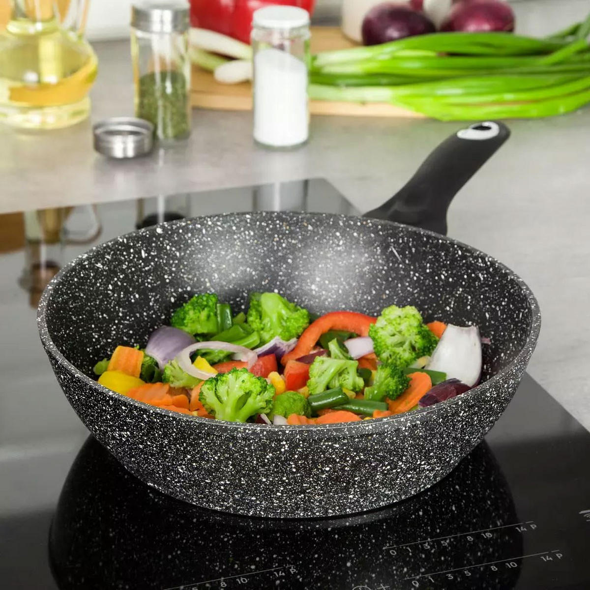 PFANNE Schwarz 28/28/7.5 cm KB7294 - Schwarz, Metall (28cm) - Klausberg 