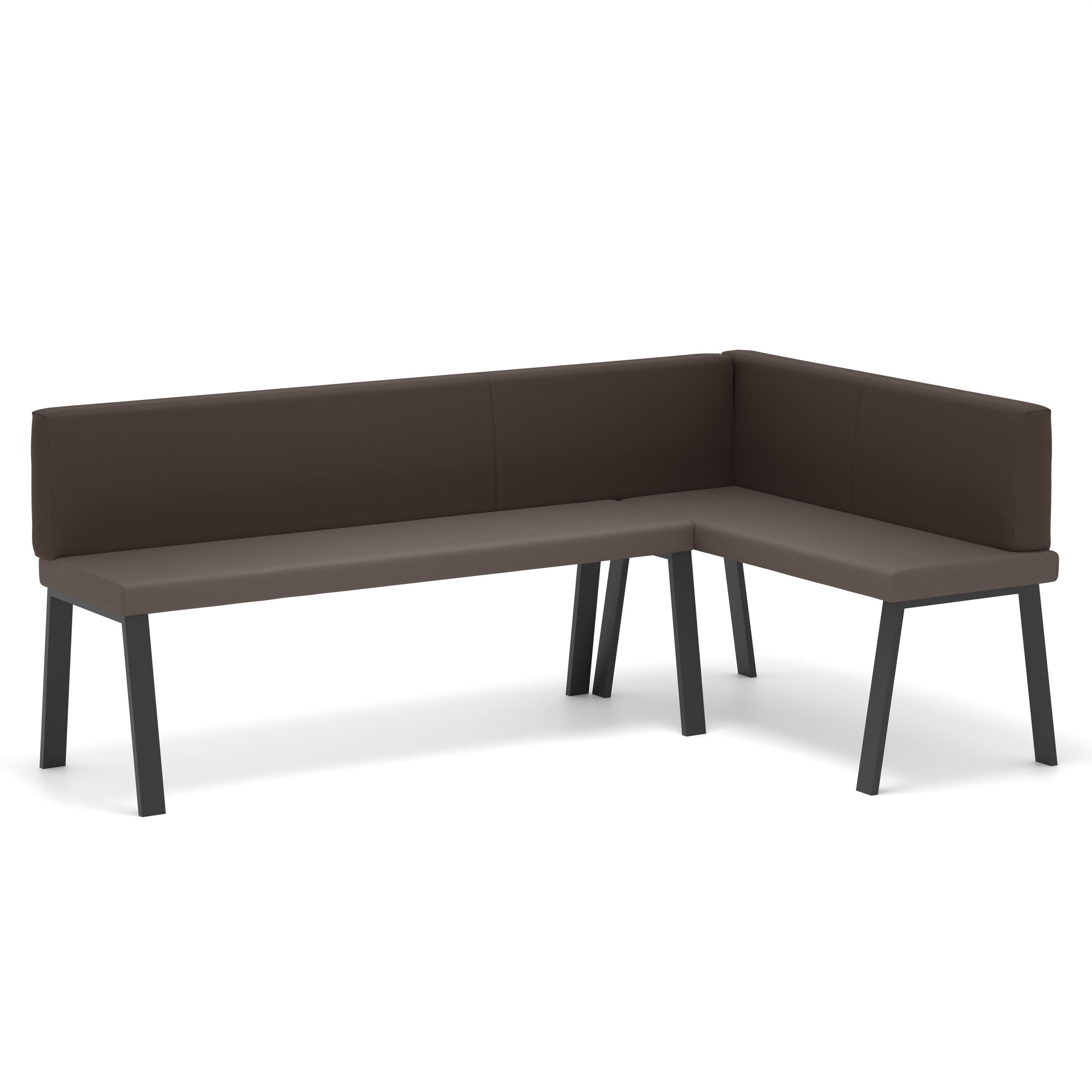 ECKBANK rechts MONO Y Kunstleder glatt, 142/196 cm Braun - Braun, Kunststoff/Textil (142/196cm) - Idohome