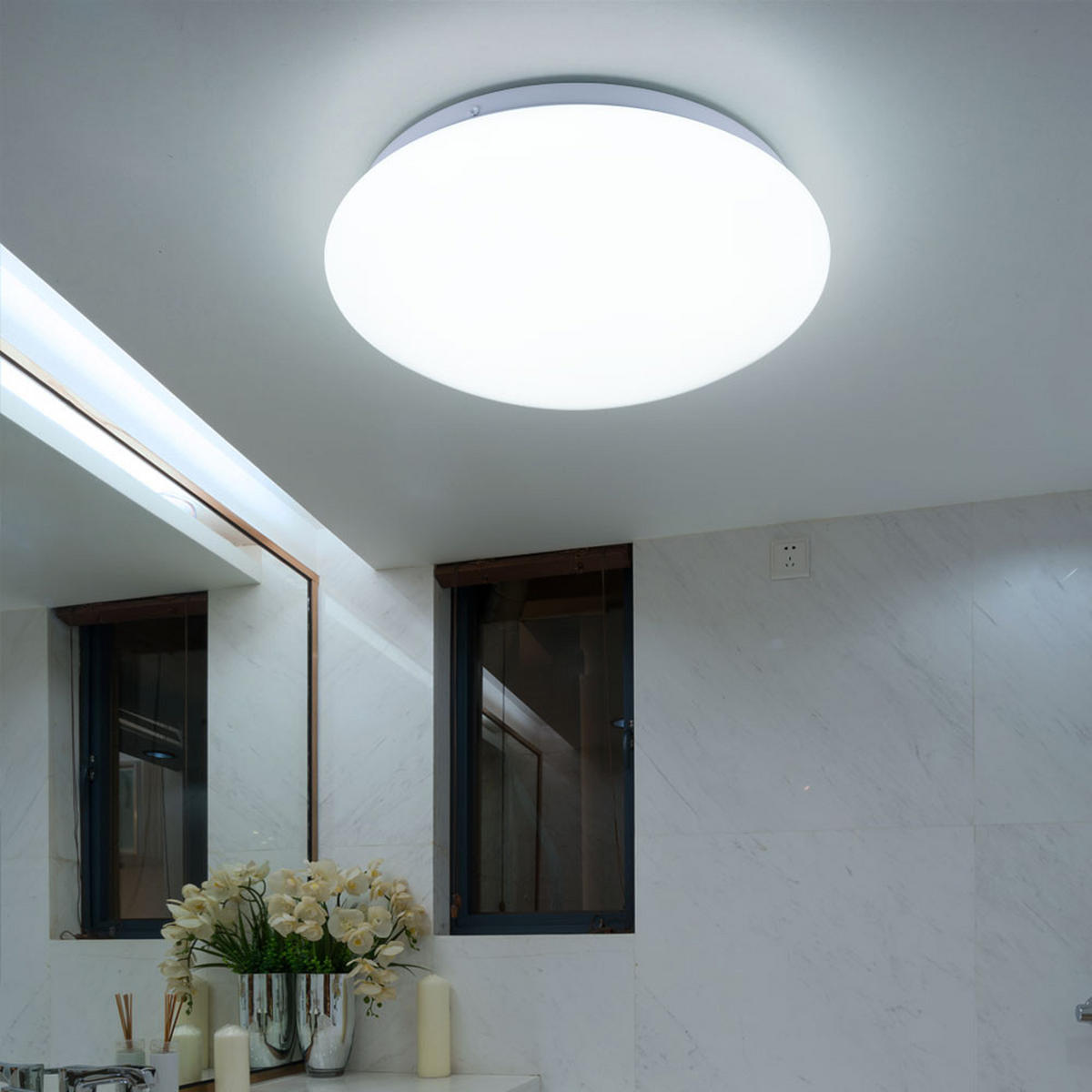 LED DECKENLEUCHTE Metall Weiß 2er Set - Weiß, Metall (25/8/9.2cm)